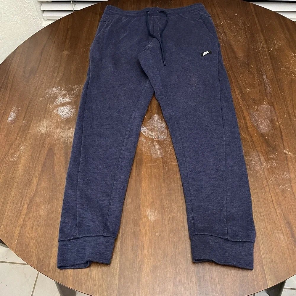 Nike Sportswear Optic Tech Jogger Sweatpants Men's Medium Blue Tapered Zip